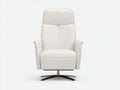Wohnzimmer-Sessel 86×94×113 cm - Weiß - Relaxsessel in Lederoptik mit ausklappbarer Fußstütze und Drehbasis