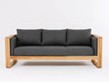 Sofa 215×88×82 cm - Stoff und Holz - grau/holz - für das Wohnzimmer - geradliniges Dreisitzer-Design