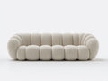 Sofa 225×95×72 cm - Stoffpolsterung - beige - für das Wohnzimmer - weich gerundetes Design