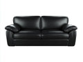 Kunstleder-Sofa 190×92×88 cm - Schwarz - Zweisitzer mit breiten Armlehnen fürs Wohnzimmer