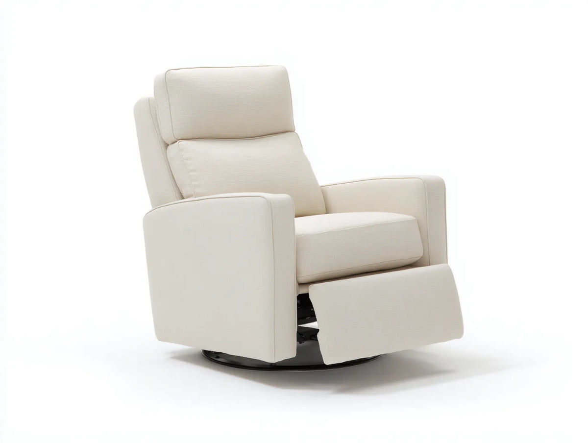 Stoff-Relaxsessel 92×88×108 cm - Creme - Drehbar mit Fußstütze fürs Wohnzimmer
