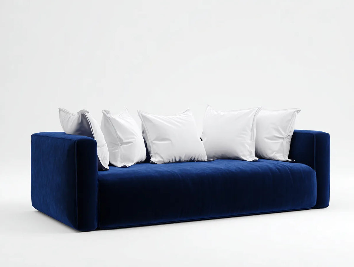 Sofa 230×100×72 cm - Stoffpolsterung - blau - für das Wohnzimmer - niedriges modernes Design